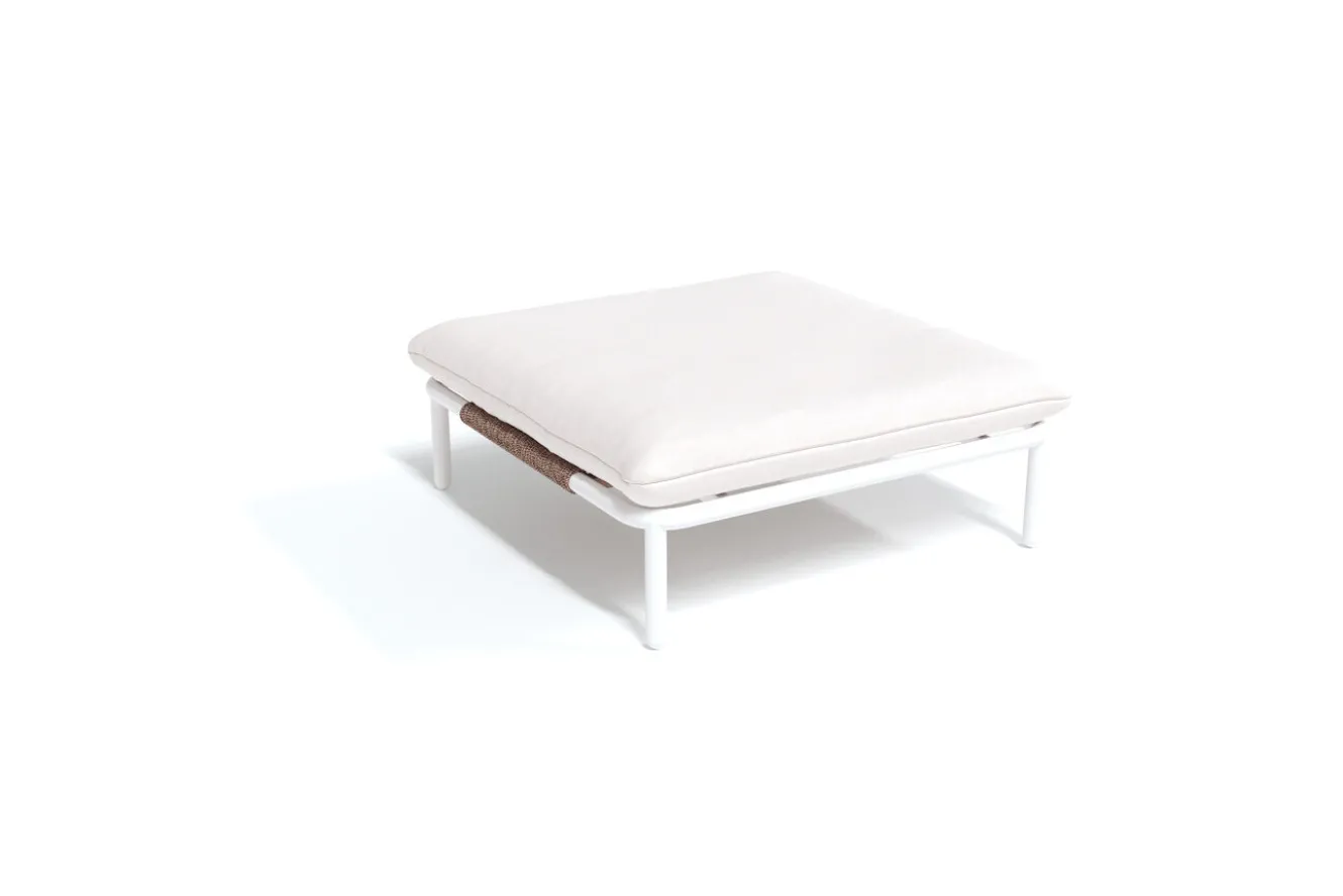 OUTFLEXX Visby Loungesofa Ottomane, creme/weiß , Alu/Stahl, elektrophoretisch beschichtet