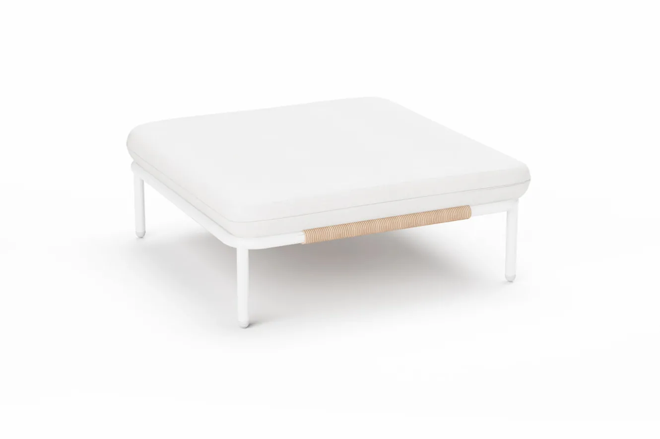 OUTFLEXX Visby Loungesofa Ottomane, creme/weiß , Alu/Stahl, elektrophoretisch beschichtet