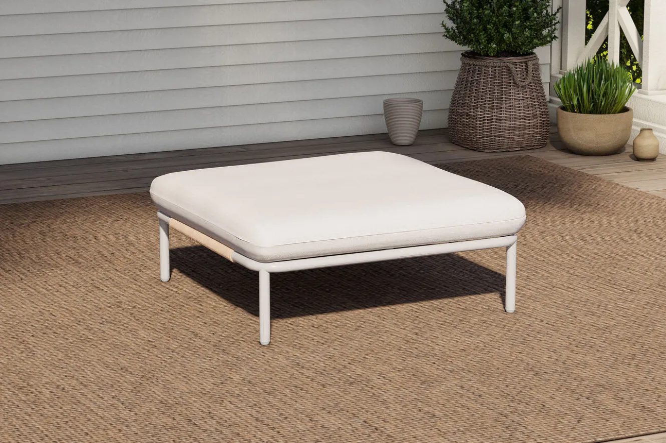 OUTFLEXX Visby Loungesofa Ottomane, creme/weiß , Alu/Stahl, elektrophoretisch beschichtet