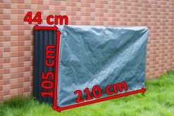 OUTFLEXX Wetterschutzvorhang für 14886, 14813, silber-grau, 210x44x105 cm