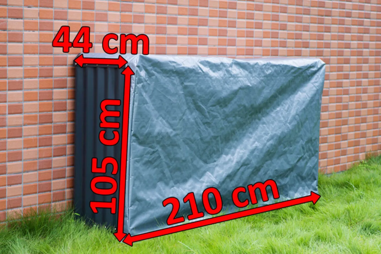 OUTFLEXX Wetterschutzvorhang für 14886, 14813, silber-grau, 210x44x105 cm