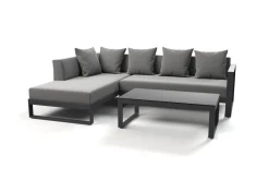 OUTFLEXX Willis Ecklounge, anthrazit matt, Aluminium/Polyester, 5 Personen, inkl. Beistelltisch