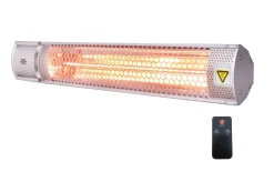 OUTTECH XD-Y Heizstrahler, silber, Alu, 67,5 x 10,5 x 7,2 cm, staubdicht und wassergeschützt, Fernbedienung mit 2 Stufen