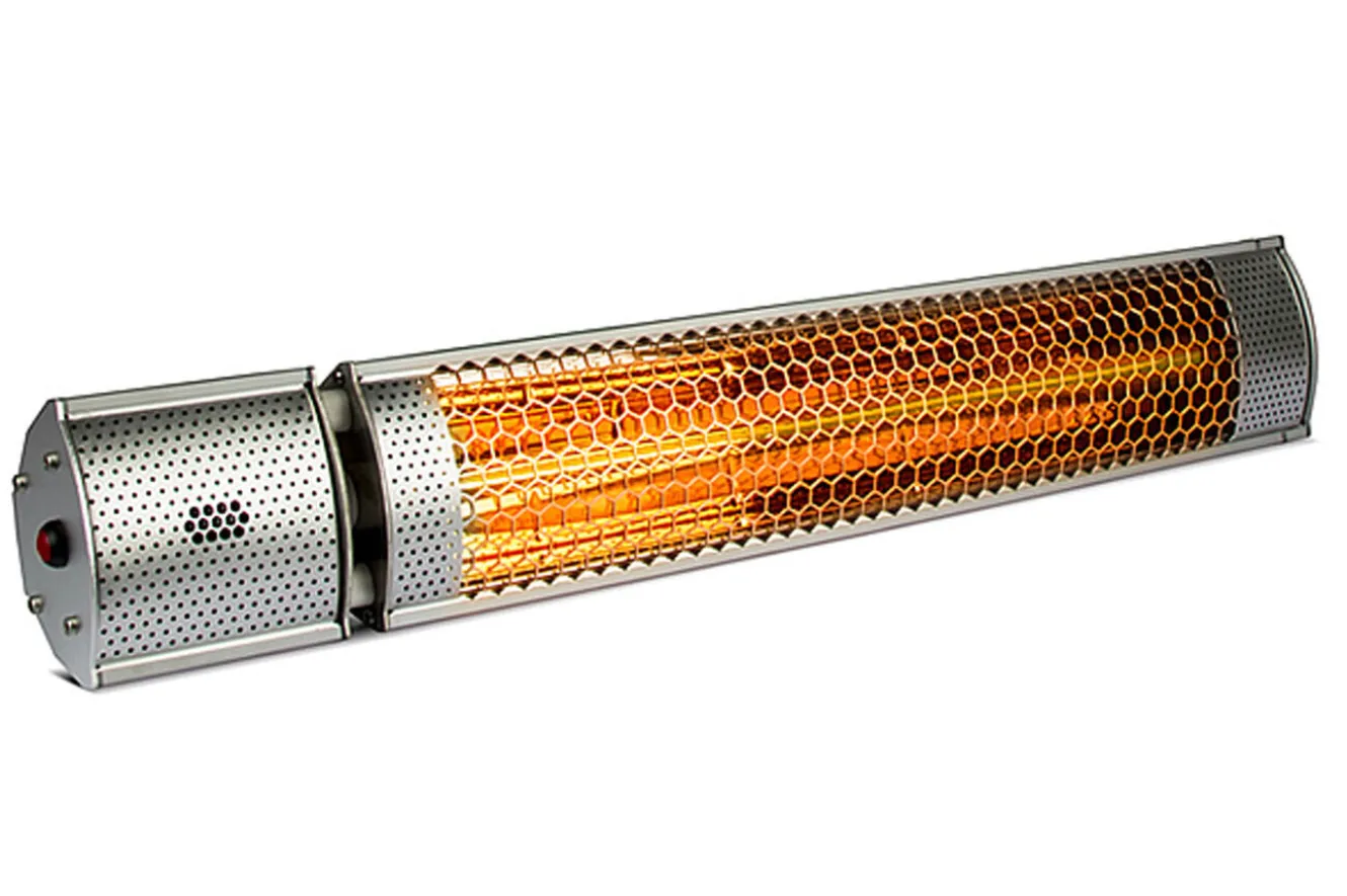 OUTTECH XD-Y Heizstrahler, silber, Alu, 67,5 x 10,5 x 7,2 cm, staubdicht und wassergeschützt, Fernbedienung mit 2 Stufen