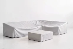 ploss Abdeckhauben-Set für Lunare Lounge Light Plus, hellgrau, Polyester/TPU, atmungsaktiv, UV50+, doppelte Nähte, mit Kordelzug & verbundener Tasche