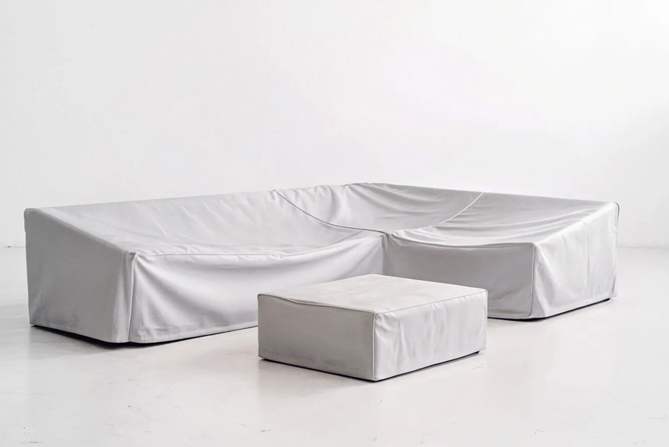 ploss Abdeckhauben-Set für Lunare Lounge Light Plus, hellgrau, Polyester/TPU, atmungsaktiv, UV50+, doppelte Nähte, mit Kordelzug & verbundener Tasche