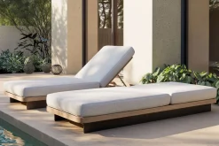 ploss Aurora Gartenliege, anthrazit/pale silver, Alu/Polyester/Schaumstoff, 200 x 80 cm, 6-fach verstellbare Rückenlehne, inkl. Polster