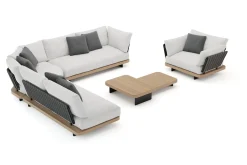 ploss Aurora L Gartenlounge, anthrazit/pale silver, Alu/Polyester/Rope, ink. Polster