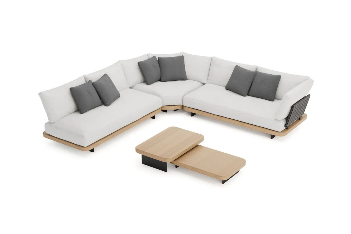 ploss Aurora M Gartenlounge, anthrazit/pale silver, Alu/Polyester/Rope, pulverbeschichtet, inkl. Polster