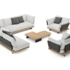 ploss Aurora XL Gartenlounge, anthrazit/pale silver, Alu/Polyester/Rope, großzügige Sitzfläche, Holzdekor