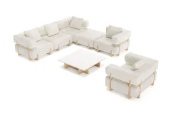 ploss Epoque L Gartenlounge, beige/cloud weave, Alu/Polyester/Schaumstoff, inkl. Polster