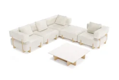ploss Epoque M Gartenlounge, beige/cloud weave, Alu/Polyester/Schaumstoff, inkl. Polster