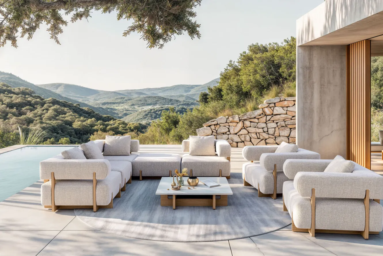 ploss Epoque XL Gartenlounge, beige/cloud weave, Alu/Polyester/Schaumstoff, inkl. Polster