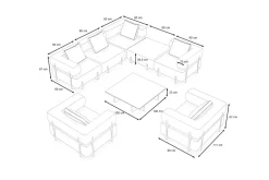 ploss Epoque XL Gartenlounge, beige/cloud weave, Alu/Polyester/Schaumstoff, inkl. Polster