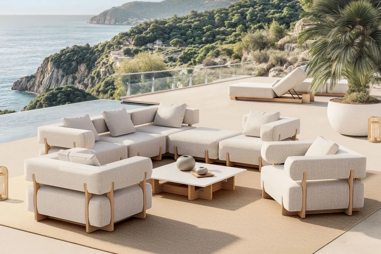 ploss Epoque XL Gartenlounge, beige/cloud weave, Alu/Polyester/Schaumstoff, inkl. Polster
