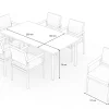 ploss Lunare Garten-Essgruppe, cashmere sand/anthrazit, Alu/Holzdekor/Glas, 180 x 100 cm, 6 Sessel, Quick Dry Foam