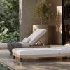 ploss Lunare Gartenliege, cashmere sand/anthrazit, Alu/Polyester/Schaumstoff, Holzdekor, 205 x 70, verstellbar, inkl. Polster