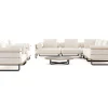 ploss Reverie XL Gartenlounge, creme/anthrazit, Aluminium/Polyester/Glas, pulverbeschichtet, Holzdekor, ca. 110 x 90 cm, inkl. Kissen