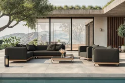 ploss Solera XL Gartenlounge, anthrazit, Alu/Polyester/Glas, 90 x 90 cm Tisch, inkl. Polster