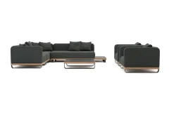 ploss Solera XL Gartenlounge, anthrazit, Alu/Polyester/Glas, 90 x 90 cm Tisch, inkl. Polster