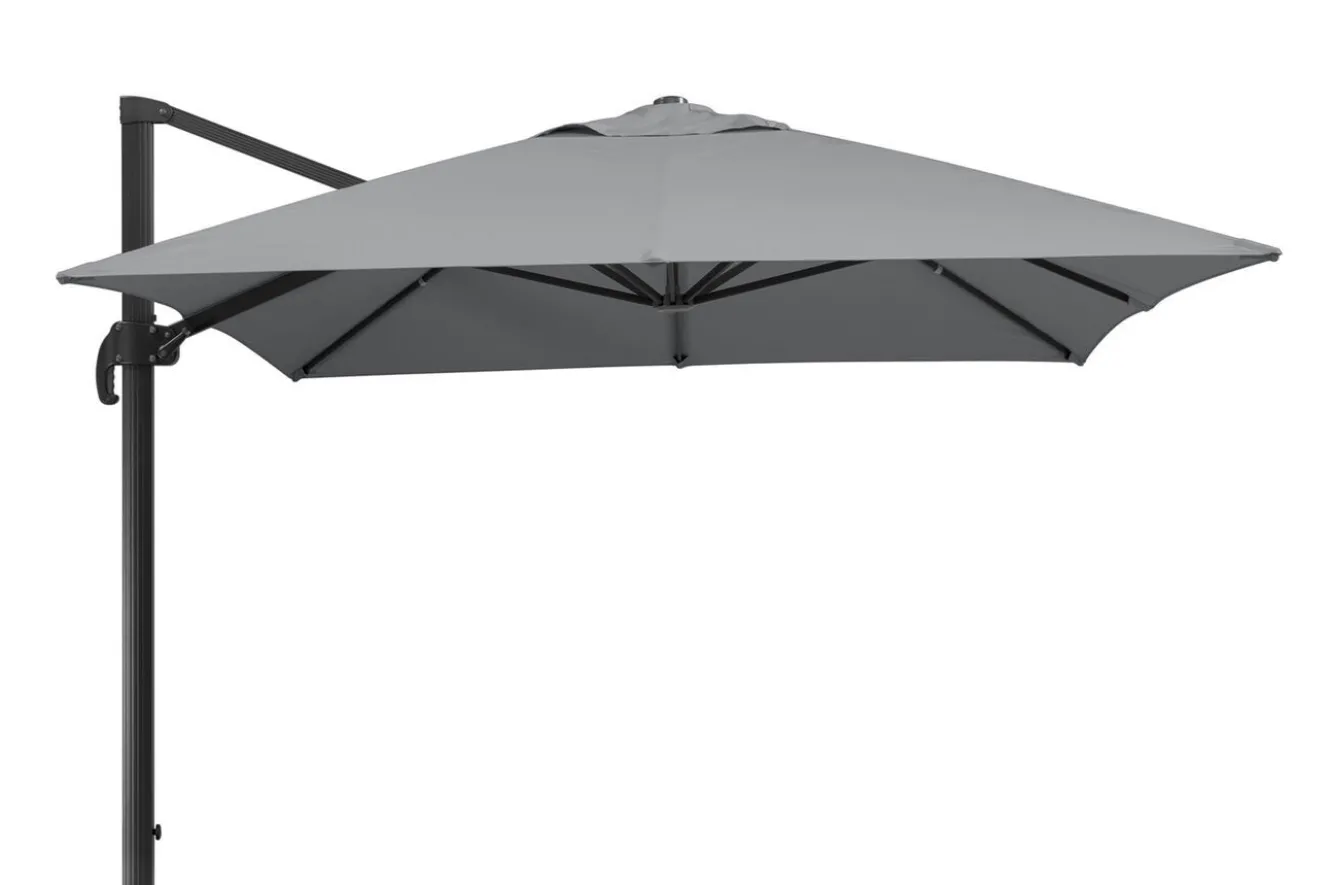 SCHNEIDER Exklusivmodell Rhodos Grande Ampelschirm, silbergrau, 400 x 300 cm, rechteckig