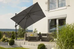 SCHNEIDER Rhodos Eco Twist Ampelschirm, anthrazit, quadratisch, 270 x 270 cm