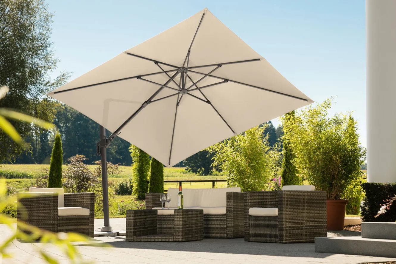 SCHNEIDER Rhodos Grande Ampelschirm, natur, 400 x 300 cm, rechteckig
