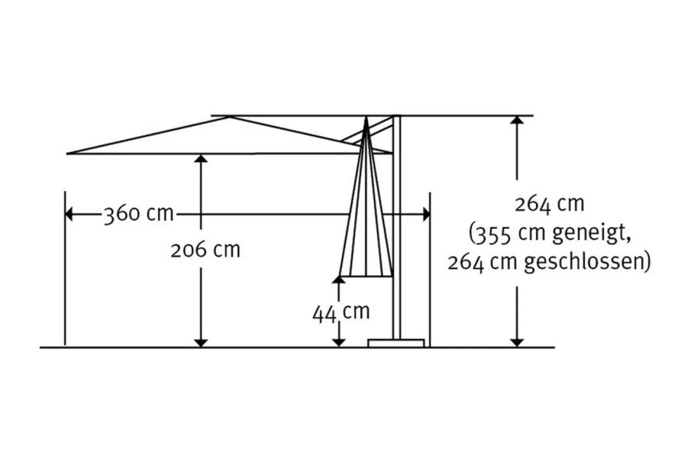 SCHNEIDER Rhodos Grande Ampelschirm, natur, 400 x 300 cm, rechteckig