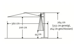 SCHNEIDER Rhodos Grande Ampelschirm, natur, 400 x 300 cm, rechteckig