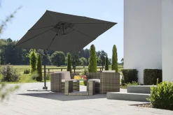 SCHNEIDER Rhodos Junior Ampelschirm, anthrazit, quadratisch, 270 x 270 cm