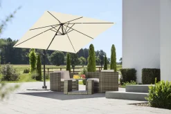 SCHNEIDER Rhodos Junior Ampelschirm, natur, quadratisch, 270 x 270 cm