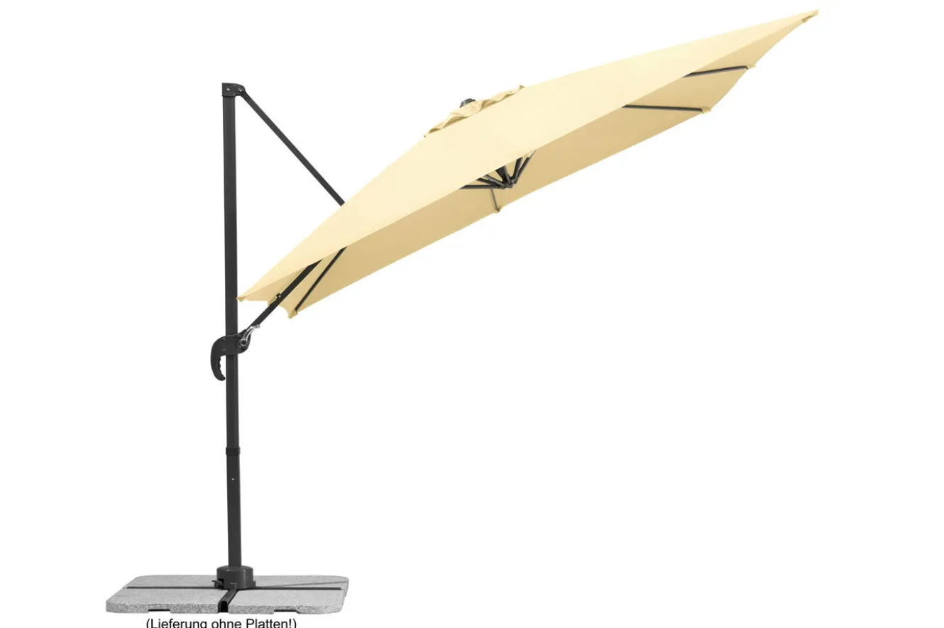 SCHNEIDER Rhodos Junior Ampelschirm, natur, quadratisch, 270 x 270 cm