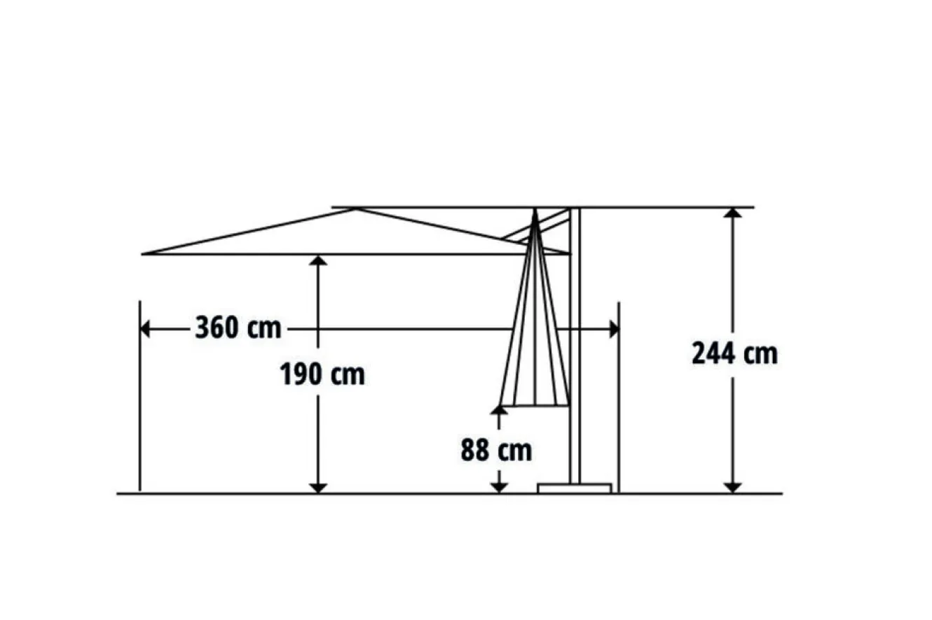 SCHNEIDER Rhodos Junior Ampelschirm, anthrazit, rund, Ø 300 cm