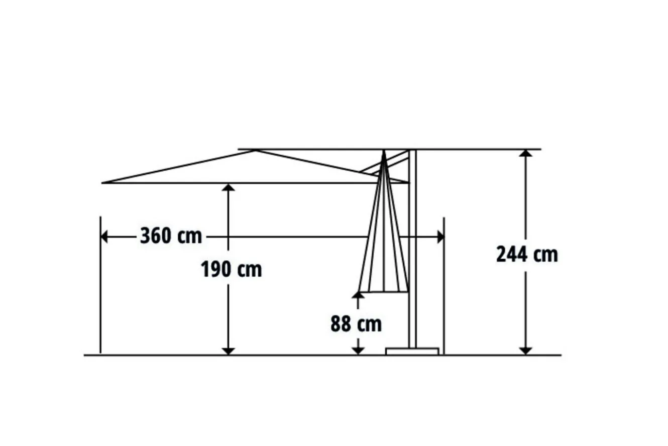 SCHNEIDER Rhodos Junior Ampelschirm, natur, rund, Ø 300 cm