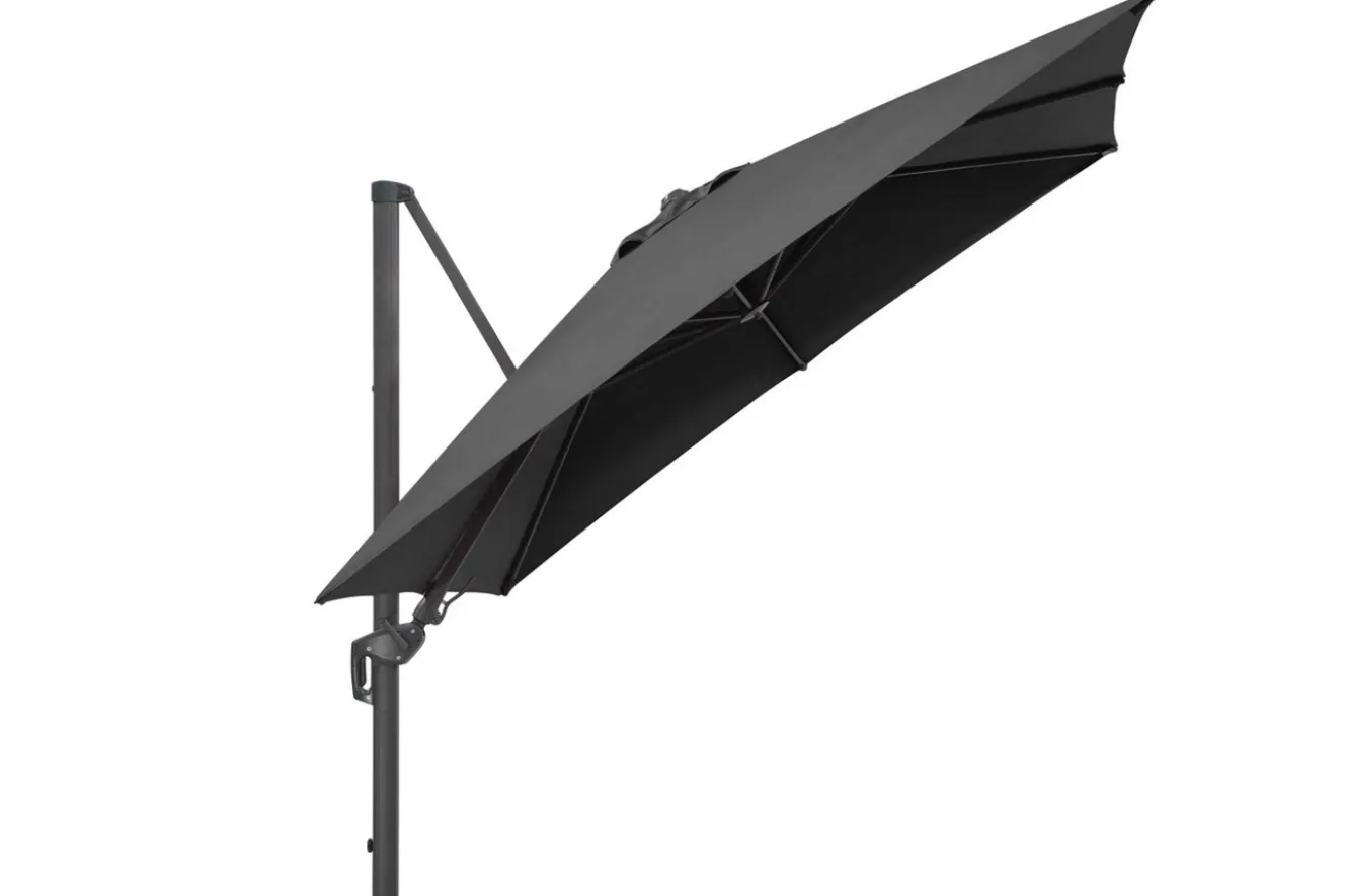 SCHNEIDER Rhodos Twist Ampelschirm, anthrazit, quadratisch, 300 x 300 cm