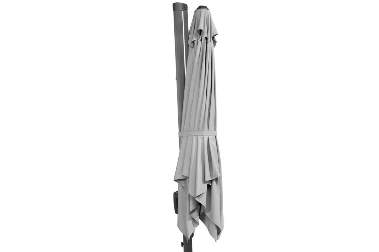 SCHNEIDER Rhodos Twist Ampelschirm, silbergrau, quadratisch, 300 x 300 cm
