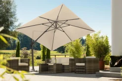 SCHNEIDER Rhodos Twist Ampelschirm, natur, 300 x 300 cm, quadratisch