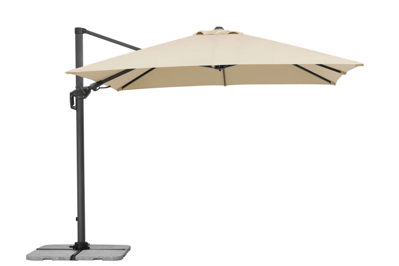 SCHNEIDER Rhodos Twist Ampelschirm, natur, 300 x 300 cm, quadratisch