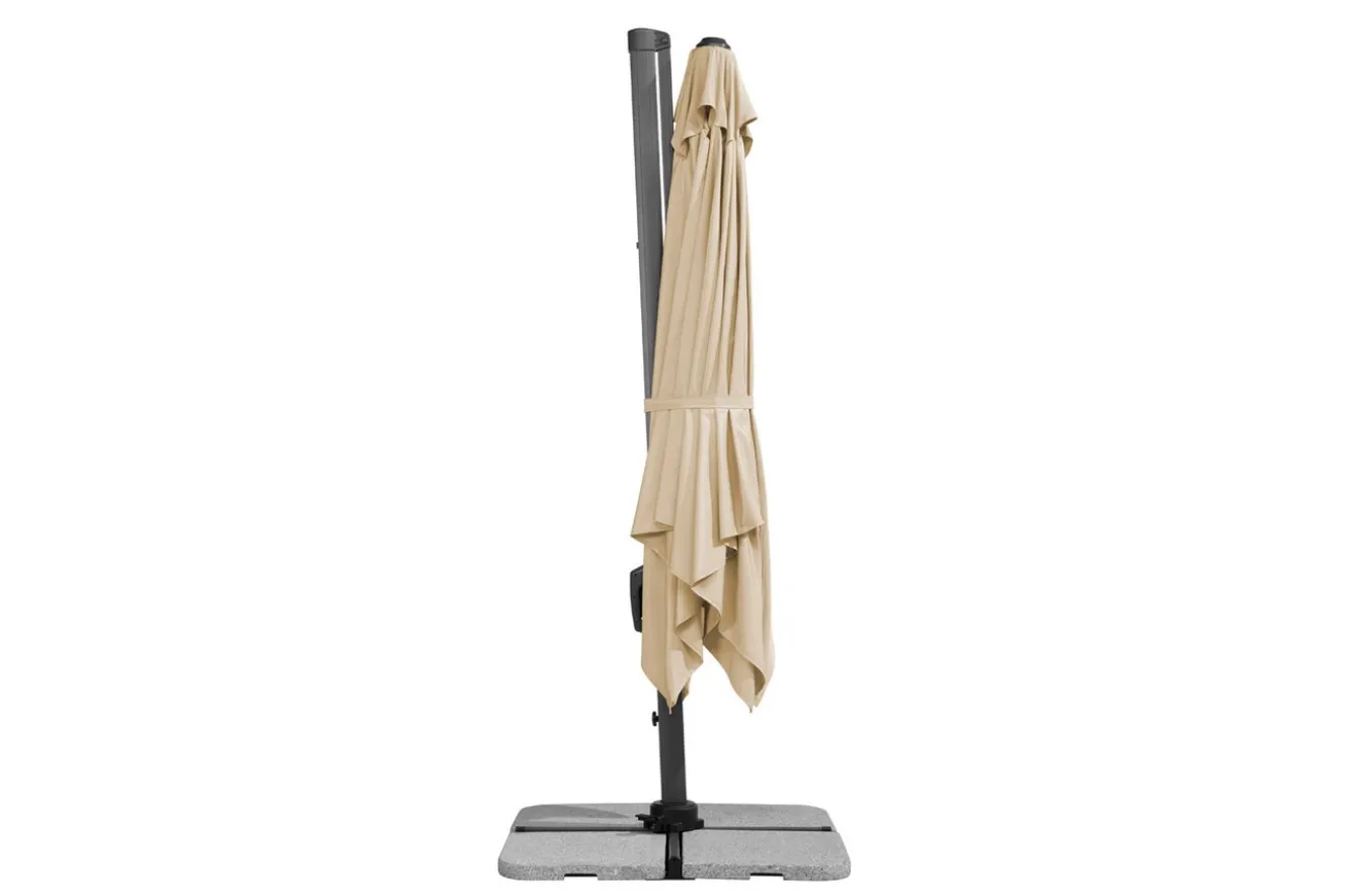 SCHNEIDER Rhodos Twist Ampelschirm, natur, 300 x 300 cm, quadratisch
