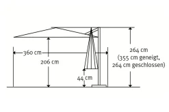 SCHNEIDER Rhodos Twist Ampelschirm, natur, 300 x 300 cm, quadratisch