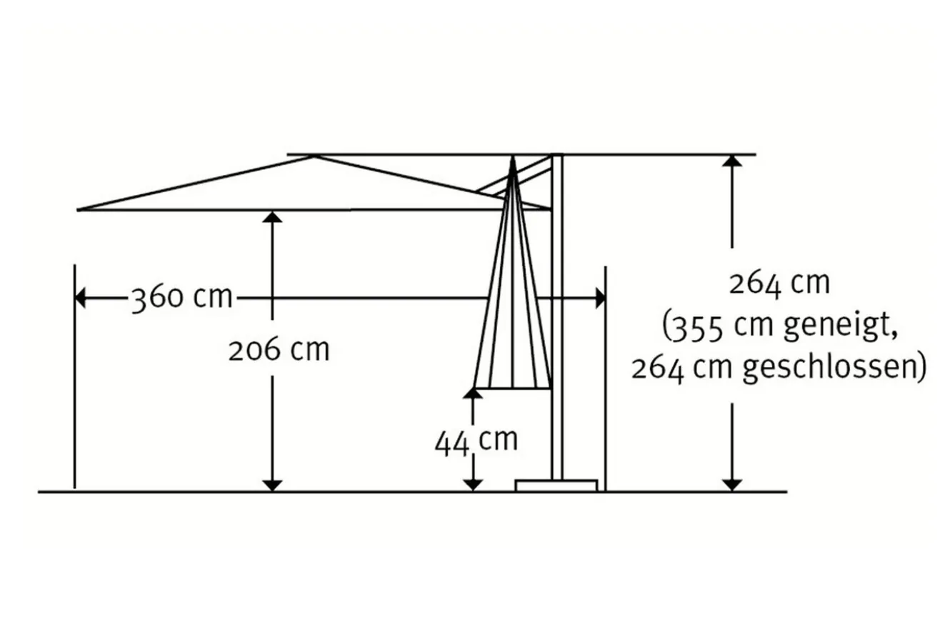 SCHNEIDER Rhodos Twist Ampelschirm, natur, 300 x 300 cm, quadratisch