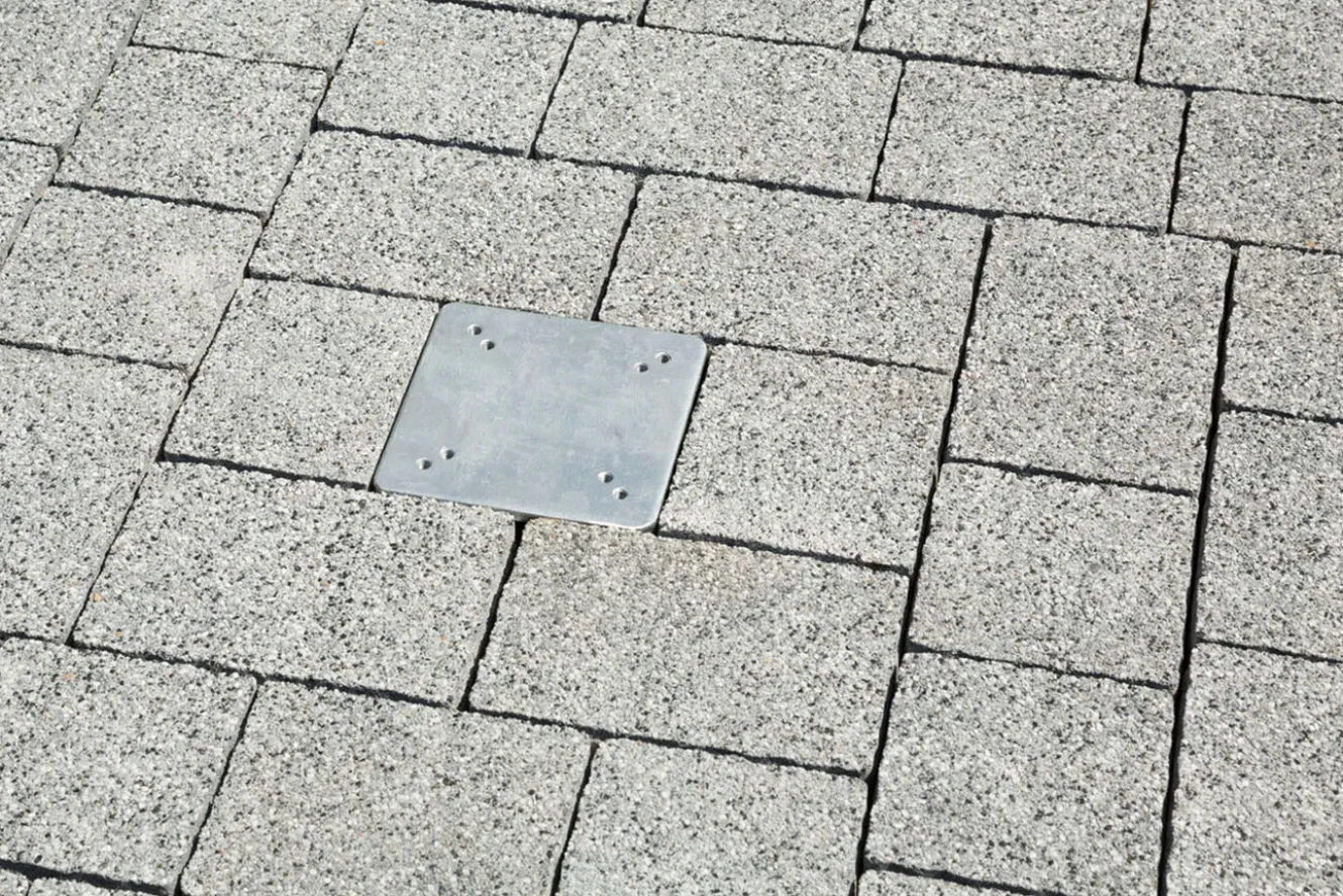 SCHNEIDER Universal-Bodenanker für Sonnenschirme, silber, Stahl verzinkt, 28 x 28 x 45 cm