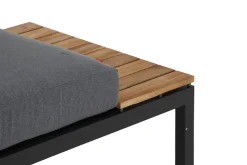SIENA GARDEN Alvida Gartenlounge, matt anthrazit/grau, Alu/Ranotex®-Gewebe/Teak, 4 Personen, inkl. Polster