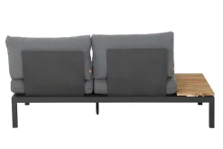 SIENA GARDEN Alvida Gartenlounge, matt anthrazit/grau, Alu/Ranotex®-Gewebe/Teak, 4 Personen, inkl. Polster