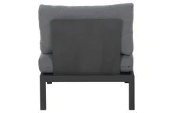 SIENA GARDEN Alvida Gartenlounge, matt anthrazit/grau, Alu/Ranotex®-Gewebe/Teak, Tisch 74x74 cm, 5 Personen, inkl. Polster