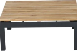 SIENA GARDEN Alvida Loungetisch, anthrazit/natur, Aluminium/Teakholz, 74x74 cm