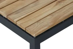 SIENA GARDEN Alvida Loungetisch, anthrazit/natur, Aluminium/Teakholz, 74x74 cm