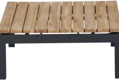 SIENA GARDEN Alvida Loungetisch, anthrazit/natur, Aluminium/Teakholz, 74x74 cm
