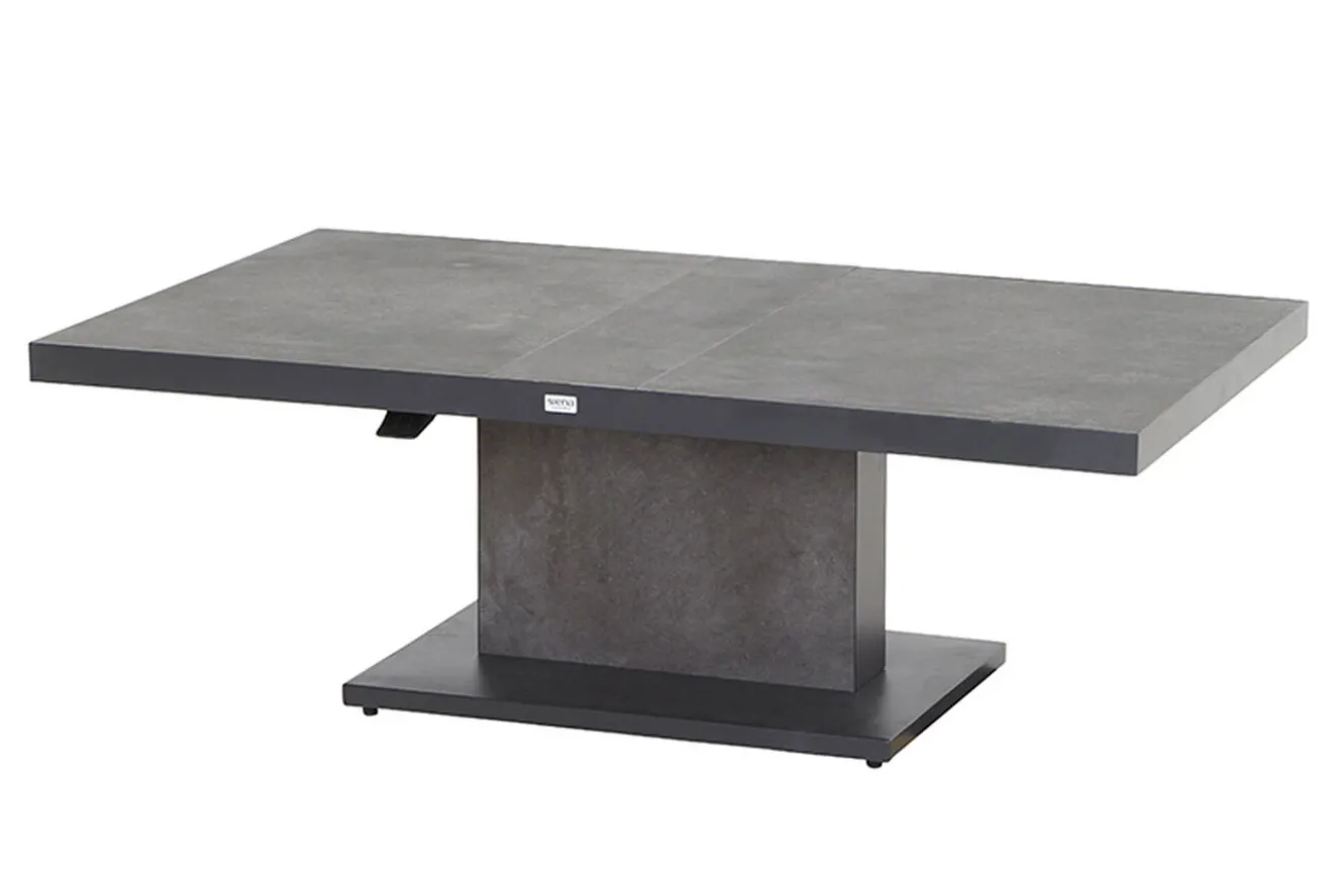 SIENA GARDEN Corido/Bellani Grau Gartenlounge, charcoal/anthrazit/grau, Alu/Gardino®-Geflecht, Lifttisch 160x90cm, 1x 3-Sitzer, 2x Relaxessel