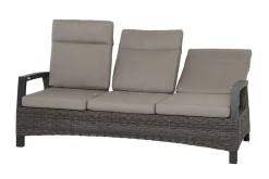 SIENA GARDEN Corido/Bellani Grau Gartenlounge, charcoal/anthrazit/grau, Alu/Gardino®-Geflecht, Lifttisch 160x90cm, 1x 3-Sitzer, 2x Relaxessel